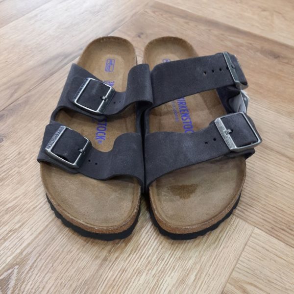 Birkenstock sandale femme-Arizona nubuck softbed velvet grey