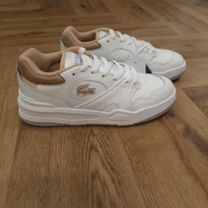 Lacoste Lineshot White Brown-Sneakers Lineshot femme en cuir