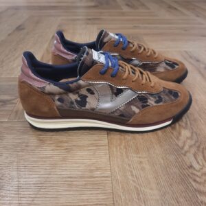 Victoria Saturno Animal-SATURNO NYLON IMPRIMÉ ANIMAL & DAIM-Sneakers pour femme avec double laçage et semelle crantée