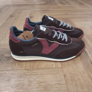 Victoria Saturno Marron-SATURNO NYLON & DAIM-Sneakers unisexes avec semelle crantée et double laçage