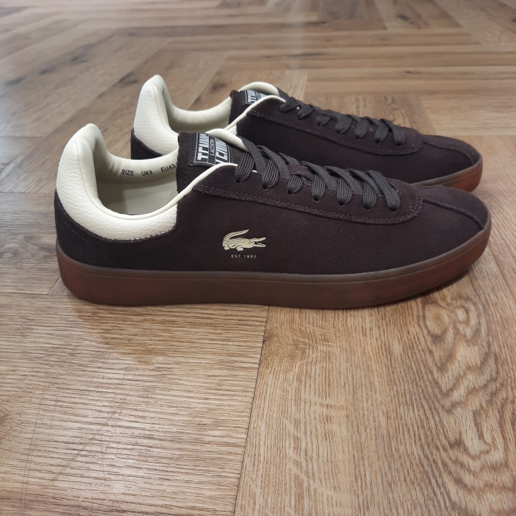 Baseshot Daim Marrron-sneakers lacoste pour homme