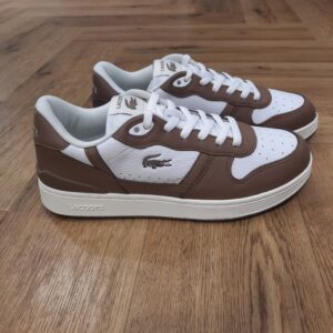 chaussures lacoste tclip set white brown-T-Clip Set Blanc Marron
